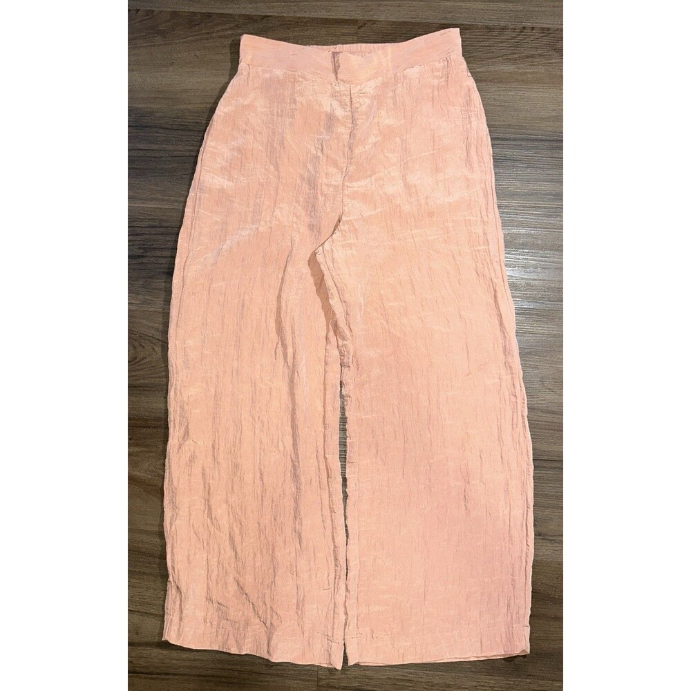 House Of Harlow Pants Peach High Waisted Wide Leg Baggy Pull On Trouser Large